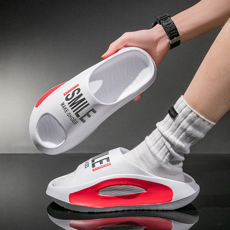 Sandals and slippers women's thick-soled poop-feeling platform shoes indoor and outdoor wear couples cross-border fashion versatile sports men's slippers