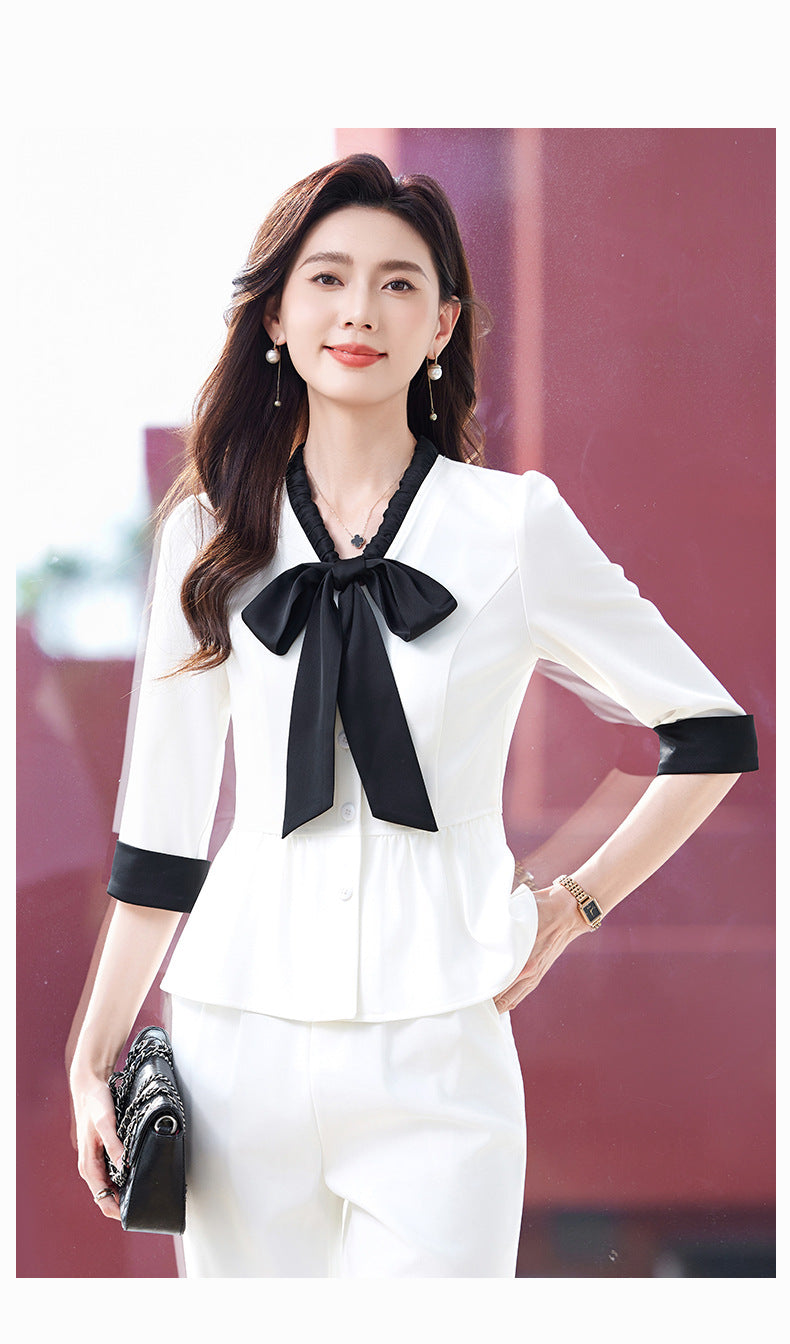 High-End Elegant Professional Interview Suit Fashion Age-Reducing Petite Fashion Suit Height-Enhancing Workwear Pants for Women