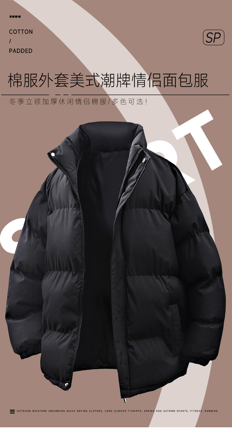 Winter cotton-padded jacket coat American fashion brand couple's bread clothing casual all-match daily loose thickened
