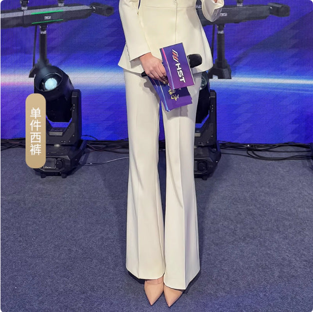 Spring and Summer Fashionable High-End White Three-Quarter Sleeve Suit Suit Host Business Formal Wear Female President Suit Workwear