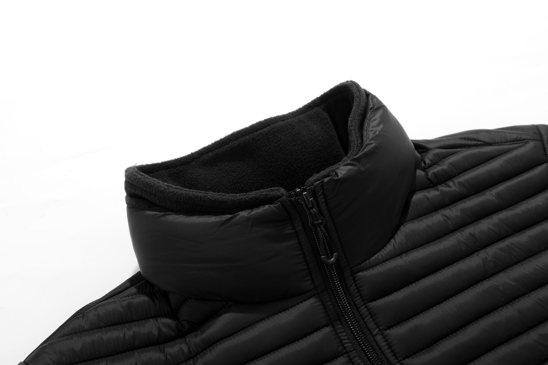 Cross-Border Trade 2025 Men's Stand-Up Collar Cotton Jacket in Various Colors, Faux Two-Piece Ribbed Cotton Coat, Men's Long-Sleeve Thickened Jacket
