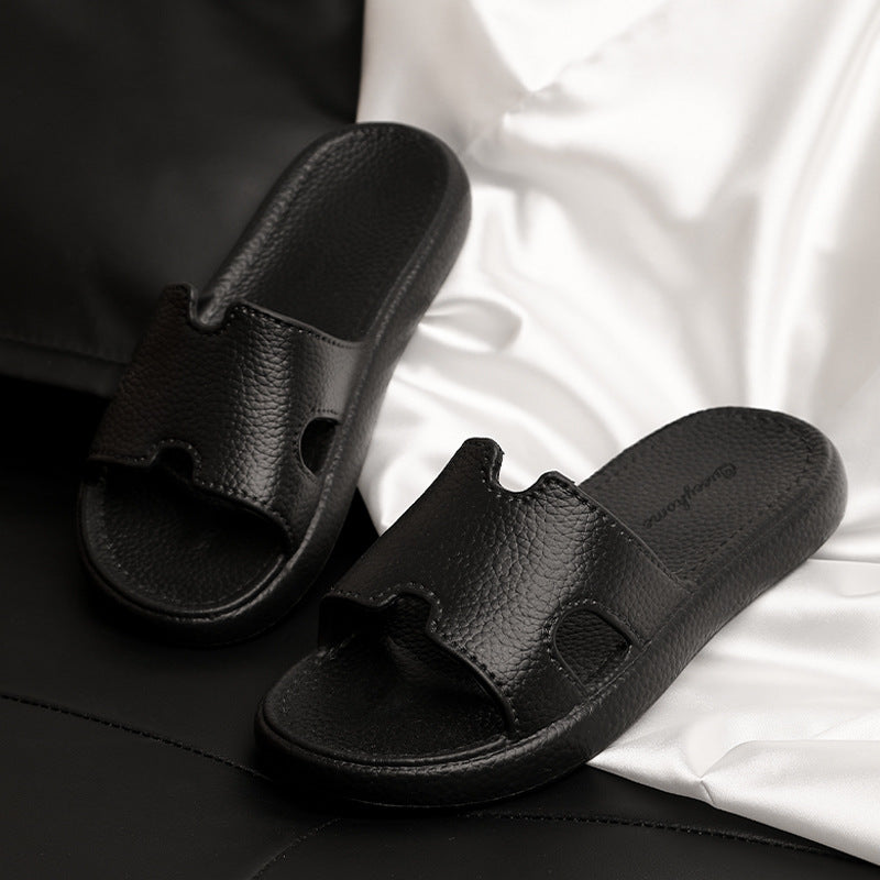 Fashion Retro High-end Sense Leather Pattern EVA Outer Wear Sandals and Slippers Women's Home Non-slip Soft Bottom Slippers Women's Summer