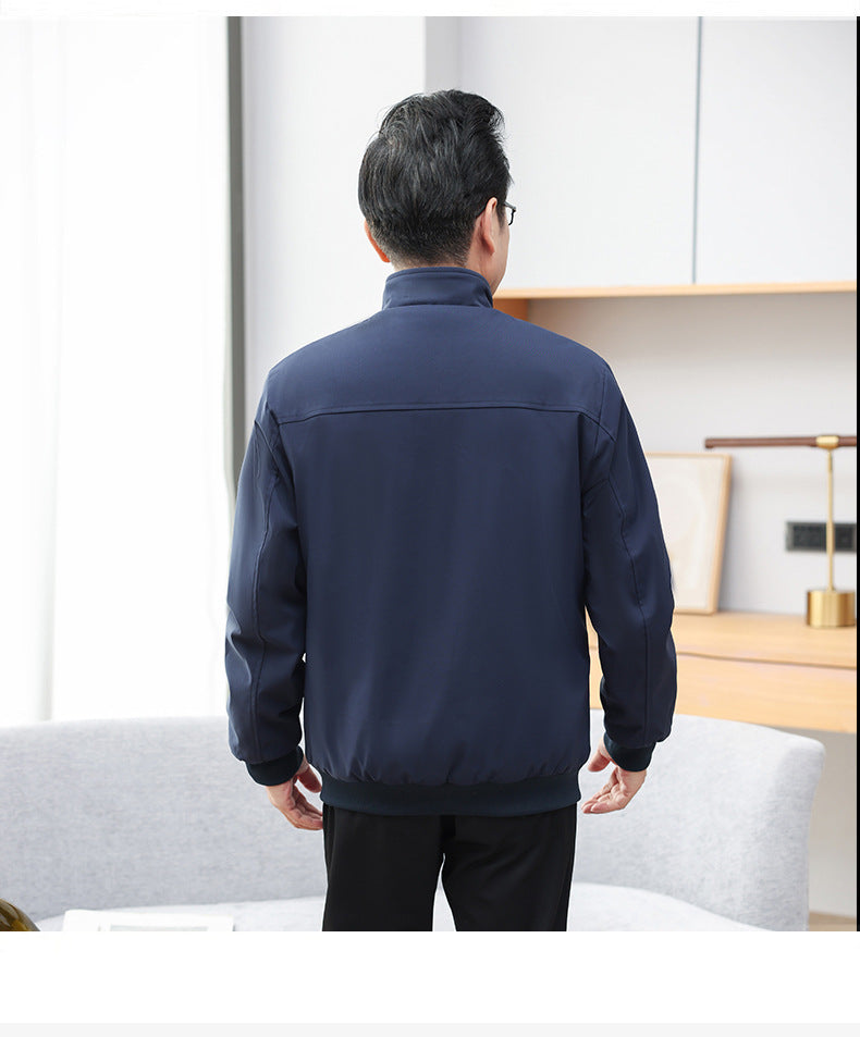 Classic Explosions plus size Middle-aged and Elderly Dad Clothes Winter fleece-lined Thickened Executive Collar Thickened fleece-lined Jacket