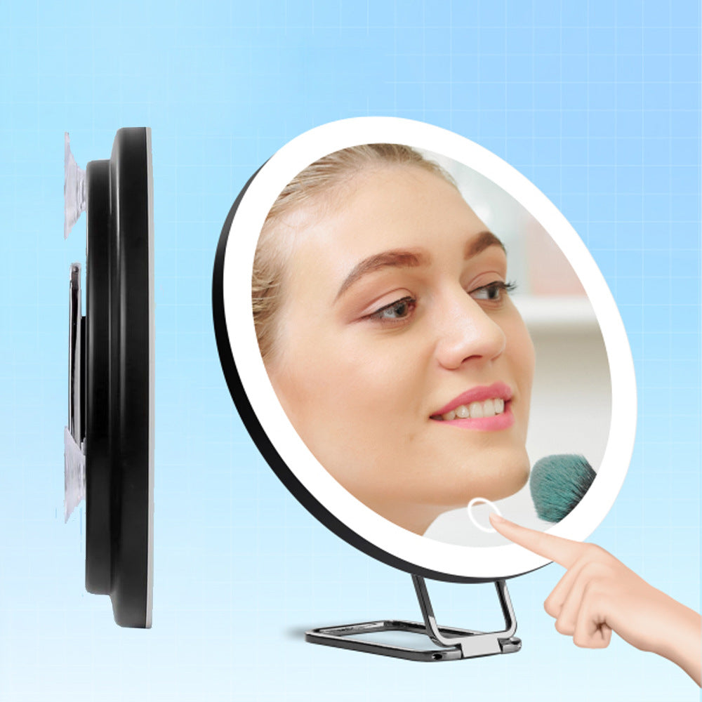 6 inch 10 times 20 times 30 times rechargeable led magnification suction cup makeup mirror 360 ° rotatable makeup mirror