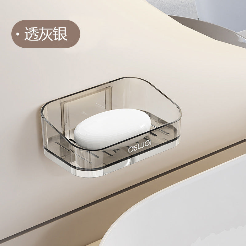 Household High-end Draining Soap Rack Soap Box Bathroom Bathroom Wall-mounted Double-layer Soap Box Non-perforated Storage Rack