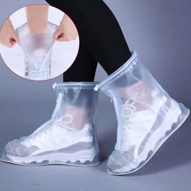 Rain Boots Women's Waterproof Shoe Cover Non-Slip Wear-Resistant Thickened Rain Protective Shoe Cover Rainy Day Rain-Proof and Pollution-Proof Outdoor Rain Shoe Cover C