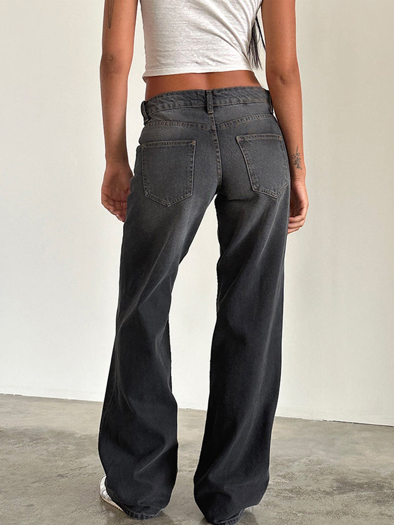 Amazon AliExpress TEMU New Cross-border Special for High Quality European and American Women Straight Tube Micro Horn Denim Pants