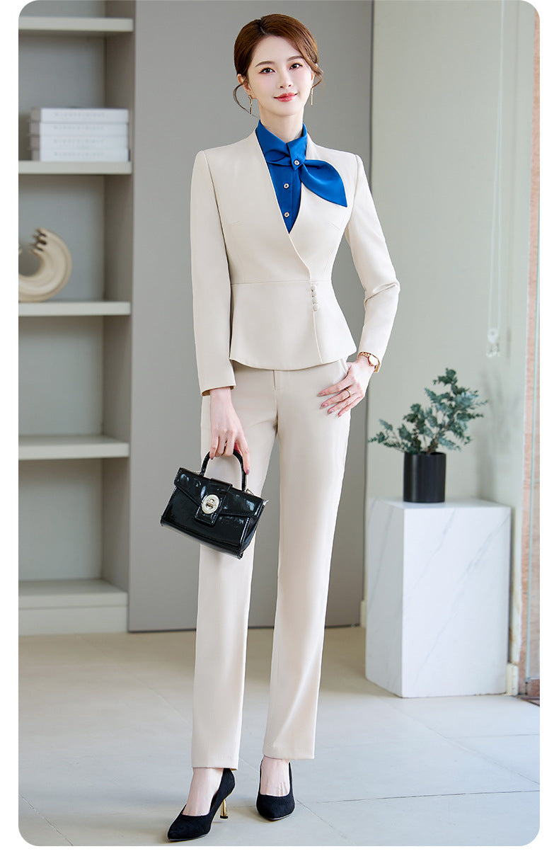 Cross-Border Professional Attire Goddess Style Long-Sleeved Beauty Salon Front Desk Fashion Hotel Manager Sales Department Jewelry Store Work Clothes