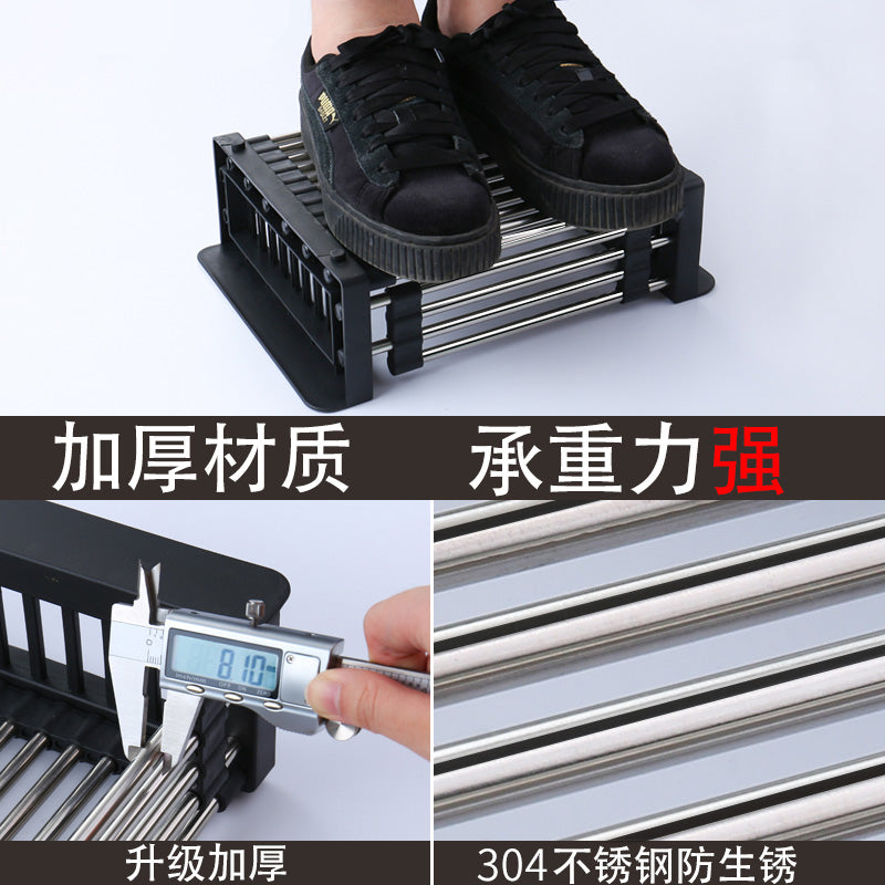 Factory Direct Sales Retractable Drain Rack Kitchen Sink Drain Basket Stainless Steel Thickened Dish Basin Storage Rack Drain Rack