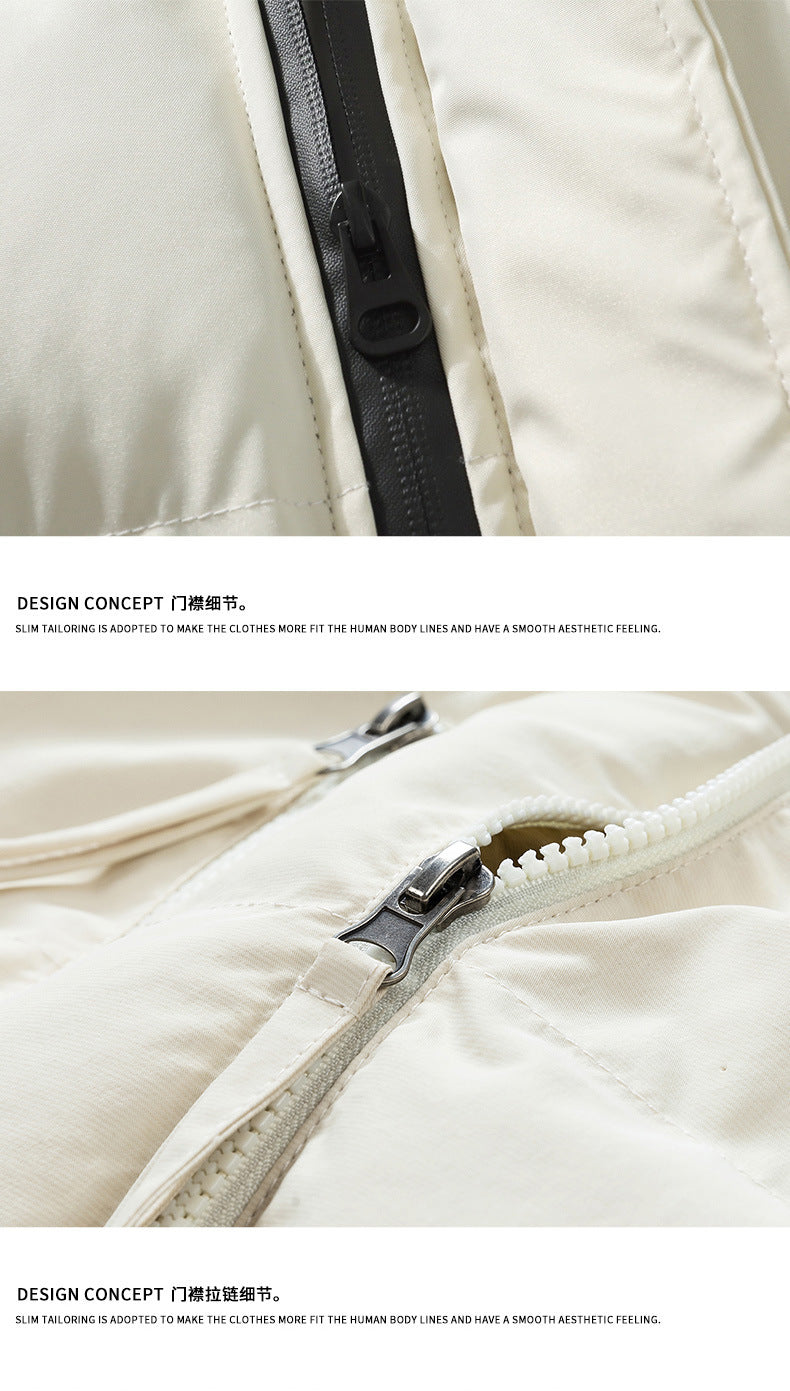 Men's Winter Casual Hooded Jacket Japanese Style Windproof Thick Warm Sports Coat