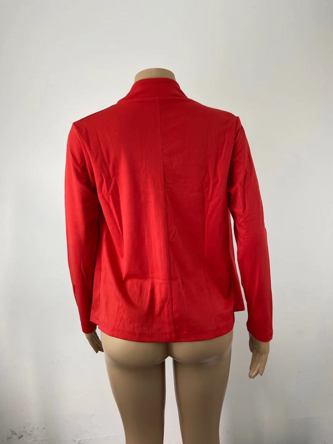 2024 European and American Solid Color Casual Professional Small Suit Jacket Top Cardigan Women's Clothing