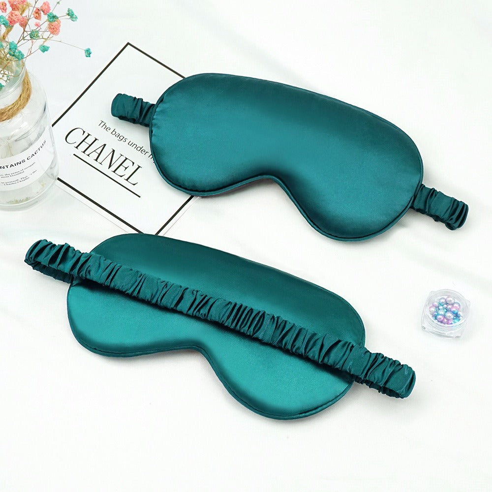 New Double-Sided Imitation Silk Sleep Mask with Light-Blocking and Adjustable Elastic Buckle, Travel-Friendly, Solid Color, Breathable, Beauty and Eye Protection