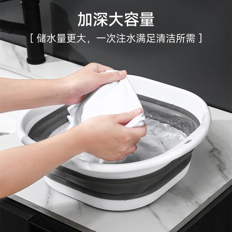 Folding Washbasin Bait Tray Fishing Gear Plastic Large Basin Square Basin Thickened Plastic Washbasin for Student Dormitory Use