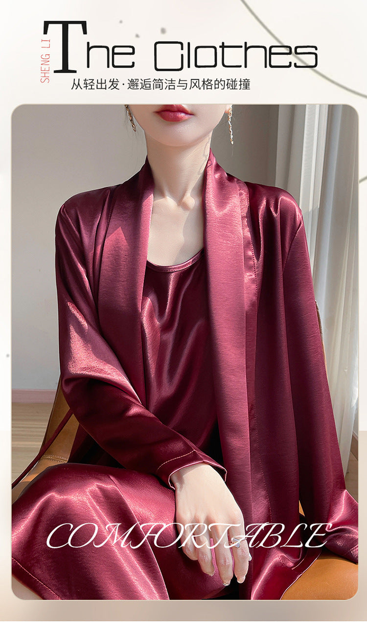 Gilt Satin Fashionable High-end Thin Jacket Spring Summer Autumn Commuter Buckle-free Suit Jacket Women's 2025 New
