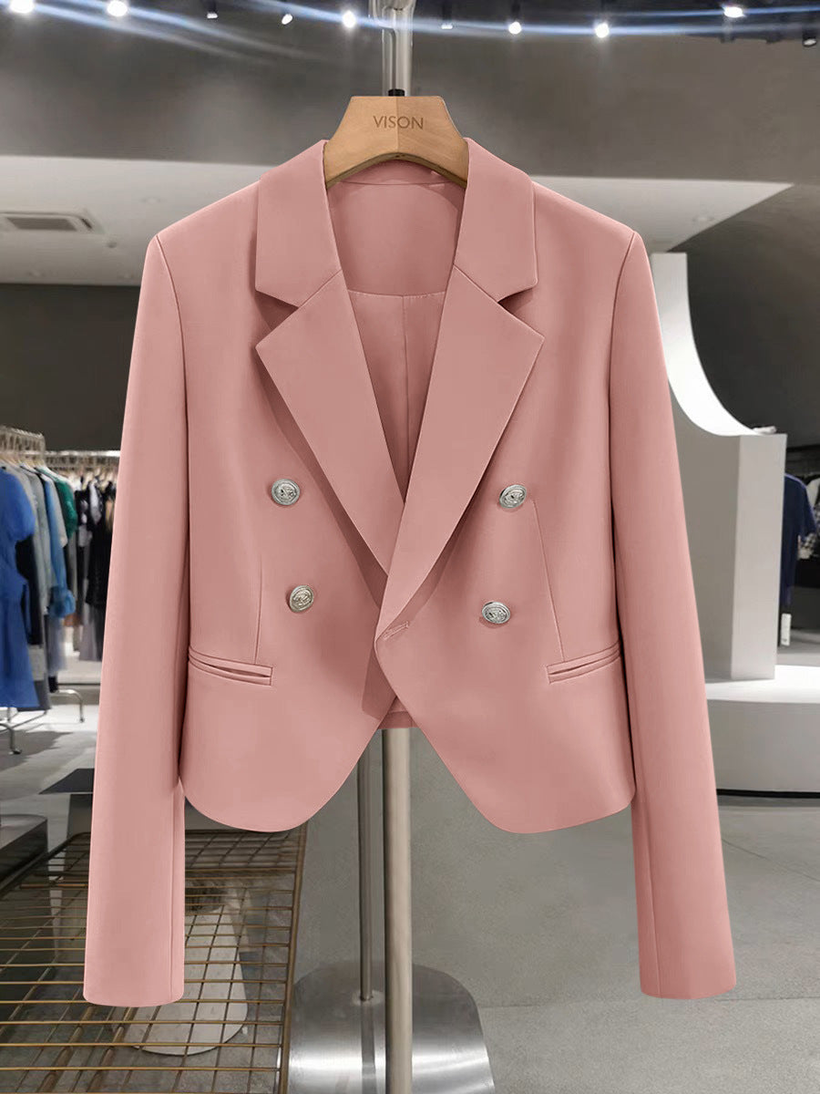 Small Suit Jacket Women's 2025 New Spring and Autumn Casual Korean Style Design Sense Black Small Suit Outside Cross-border