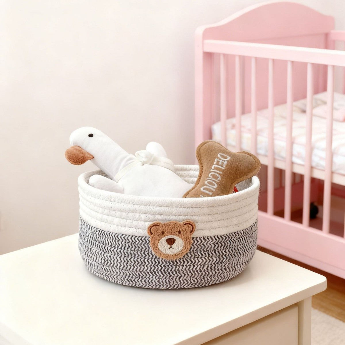 Cotton Rope Woven Cute Snack Storage Basket Creative Home Desktop Remote Control Storage Box Bedside Storage Basket