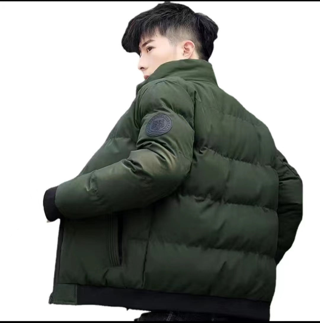Winter Men's Stand-Up Collar Cotton Outwear, Thickeneded Warm Cotton Outwear, Korean Style Casual Cotton Outwear, Cross-Border Hot Sale Spot Batch