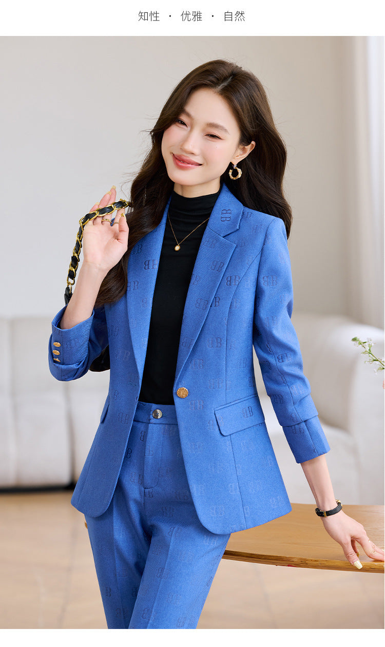 High-End Fashion Letter Printed Suit Suit for Women Spring & Fall 2025 New Design Exquisite Suit Two-Piece Set