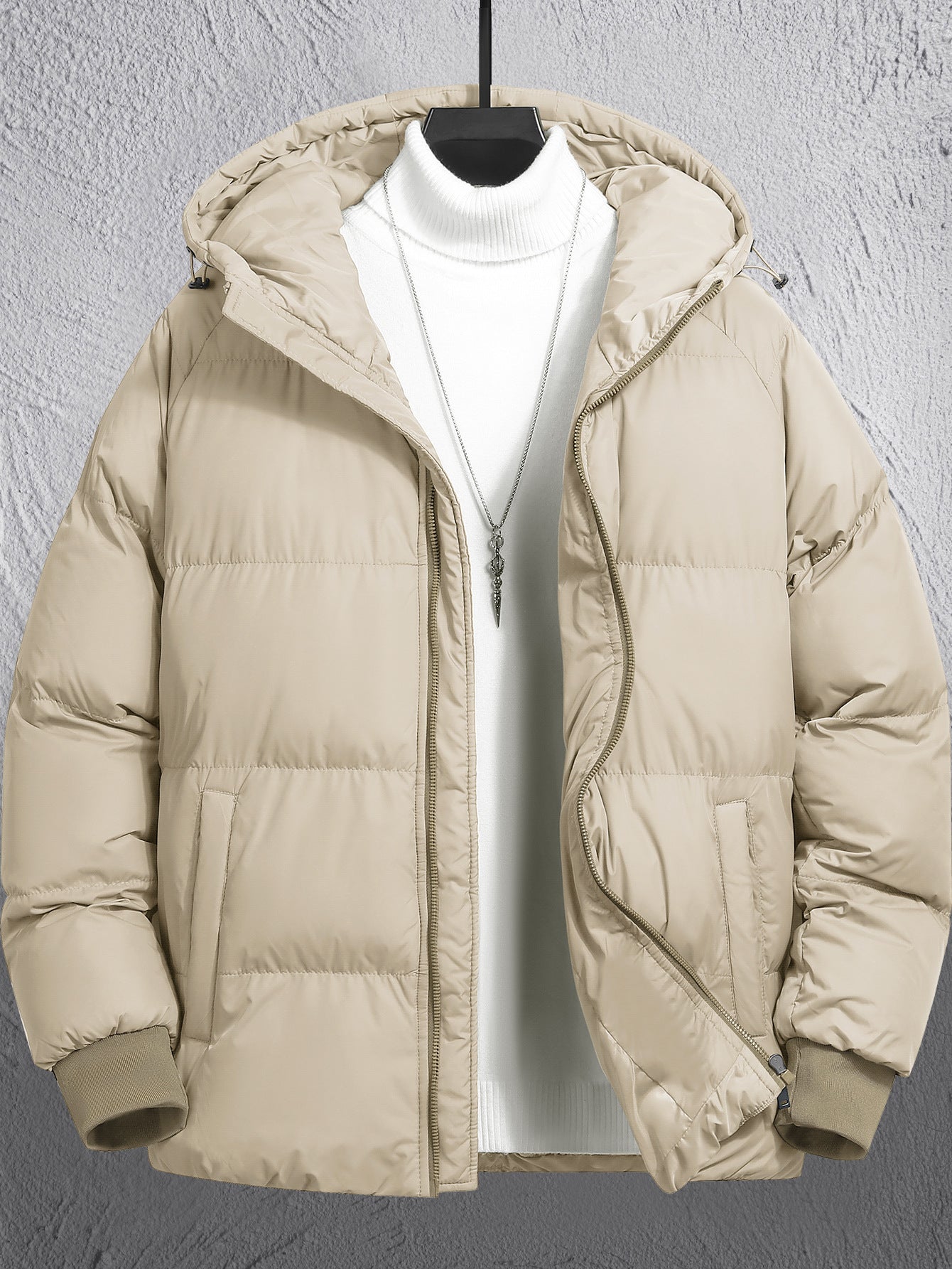 Cross-Border Men's Thickened Cotton Jacket with Hood, Loose Fit, Warm, Versatile, Casual, Cold-Proof Men's Cotton Coat, Trendy Sports Jacket