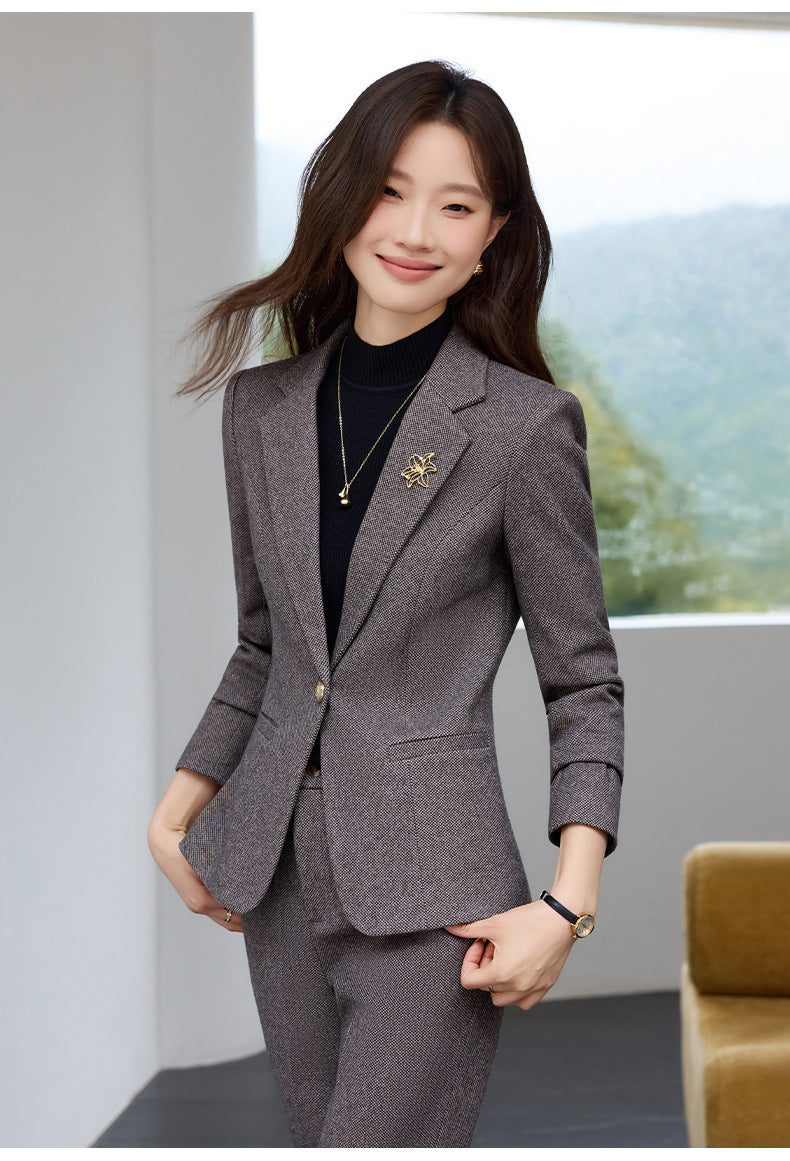 Cross-Border High-End Women's Suit Set, New Autumn Style, Professional Formal Wear, High-End, Elegant, Fashionable Workplace Suit Jacket