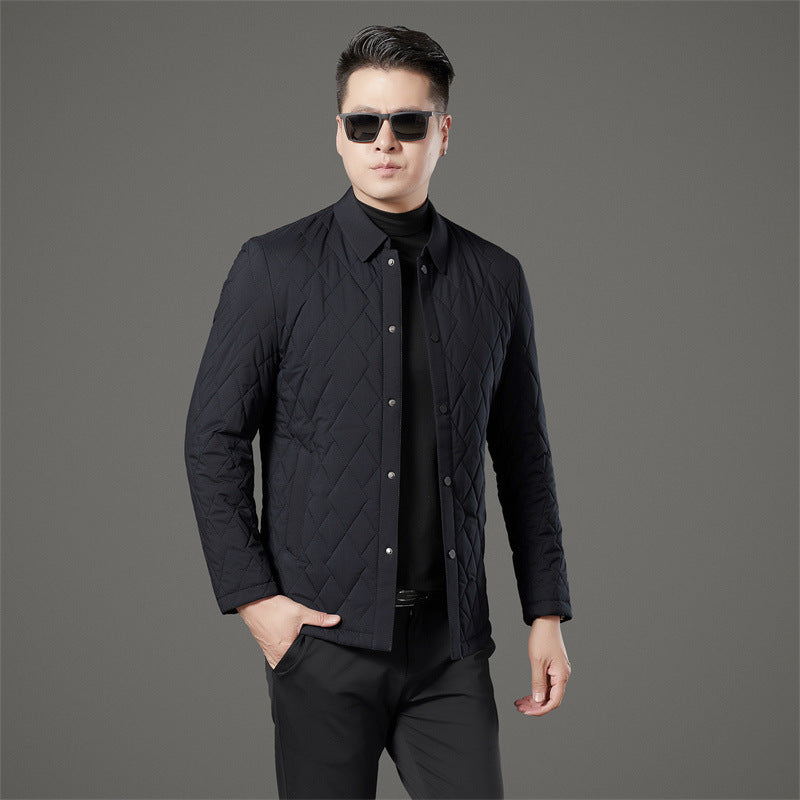 24 Winter Men's Cotton Jacket for Young and Middle-Aged, Casual Trendy Warm Silk Cotton Coat, Casual Outerwear for Men
