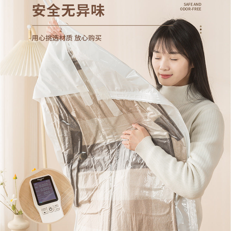 Hanging down Jacket Clothing Storage Bag Vacuum Hanging Clothes Bag Vacuum Compression Bag Hook-Type Clothing Dust Bag