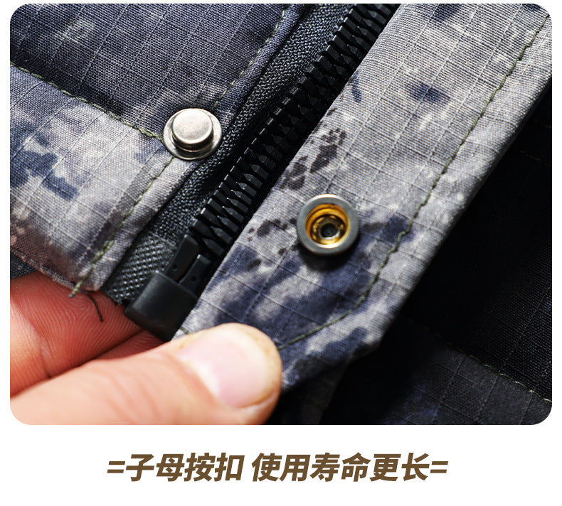 Autumn and Winter Tactical Camouflage Cotton Jacket Men's Cotton Jacket Jacket Cotton Jacket Hooded Jacket Thickeneded Work Clothes Outdoor