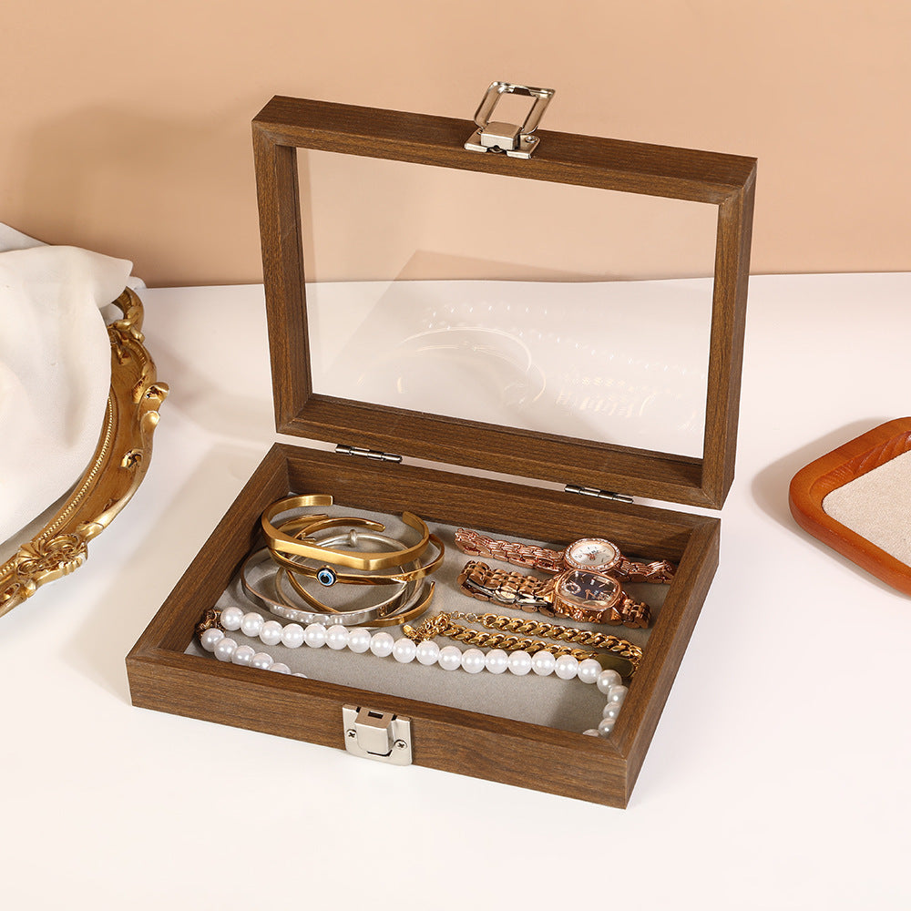 Wooden Jewelry Box Necklace Jewelry Ring Jewelry Box Jewelry Storage Box Bracelet Solid Wood Black Walnut Display Stand