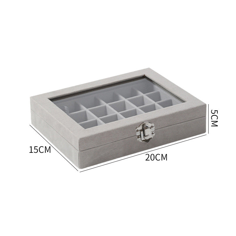 Large-Capacity Velvet Jewelry Box for Rings, Necklaces, Earrings, and Ear Studs; Storage and Organization Box; Dust-Proof Box for Jewelry Storage