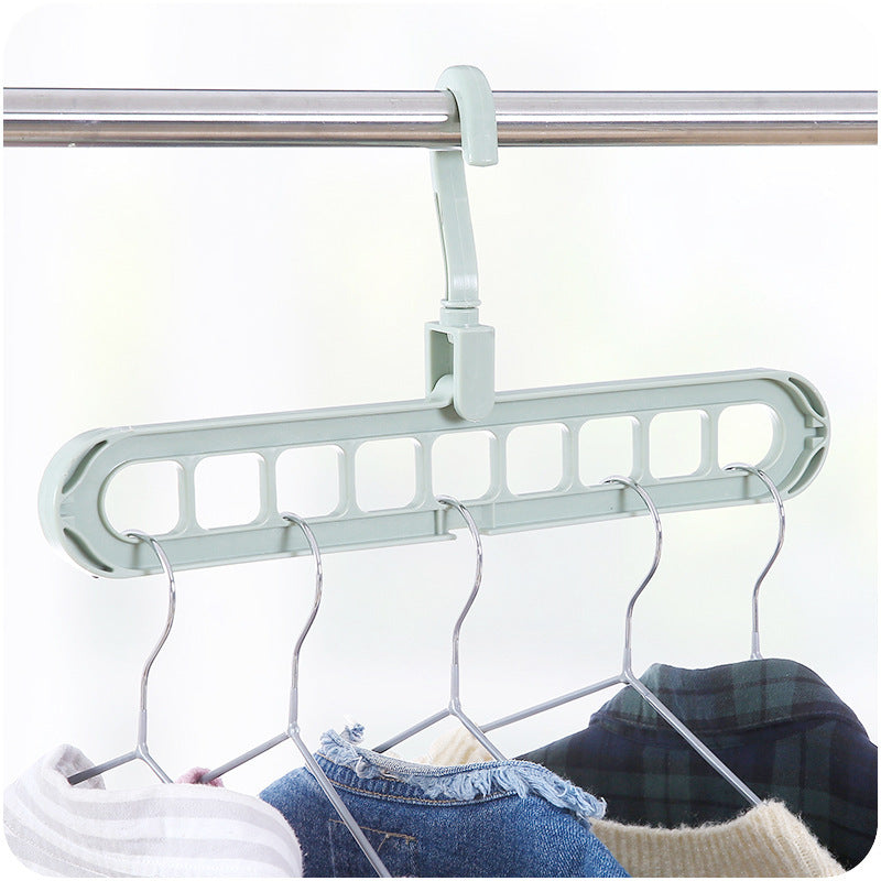 Multifunctional Magic Hanger, Foldable with Nine Holes, Space-Saving for Home Use, Suitable for Wardrobes, Closets, Dormitories, and Rotatable Storage Hanger
