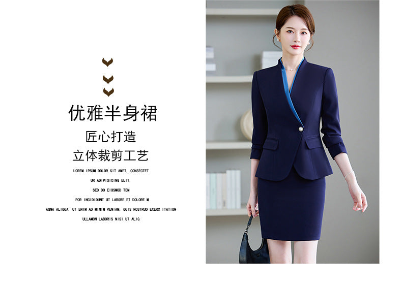 Cross-Border High-End Stewardess Uniforms, Hotel Front Desk Reception Work Clothes, Housekeeping Sales Department Sales Professional Attire Suits for Women