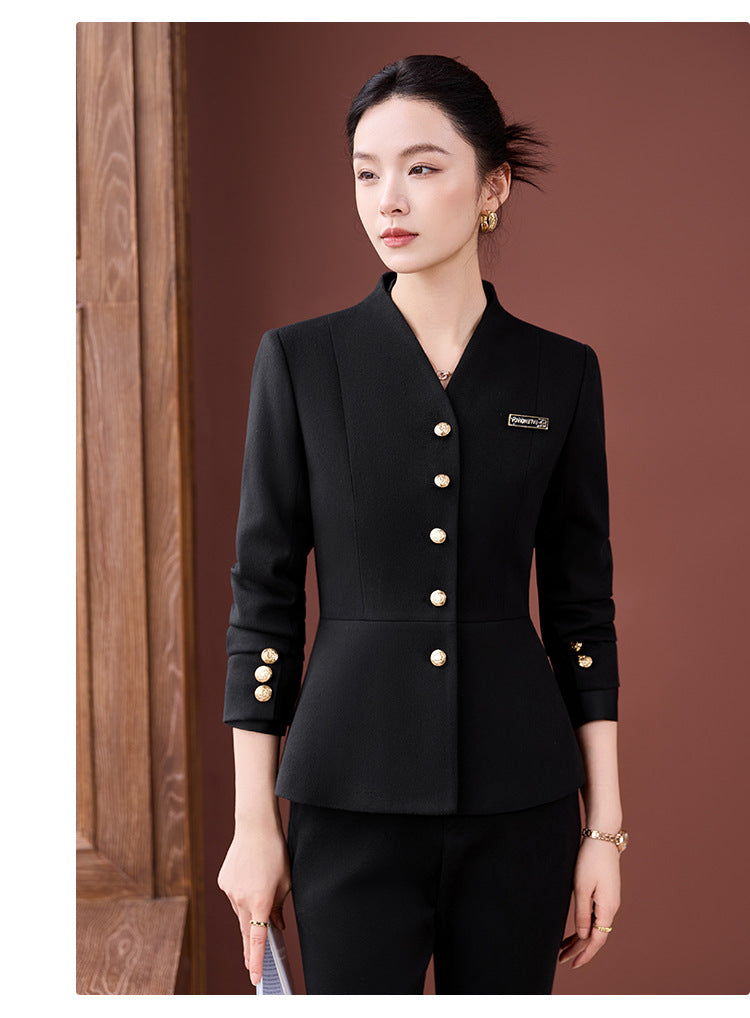 High-End Professional Suit for Women, Autumn Outfit, Stylish and Capable Workwear for Sales Department and Beauty Salon