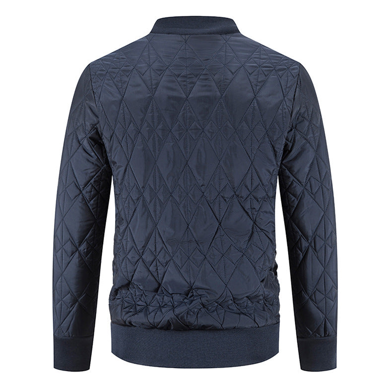 Cross-border winter fleece-lined thickened sweater plus size baseball collar zipper cotton-padded coat cardigan long sleeve warm sweater
