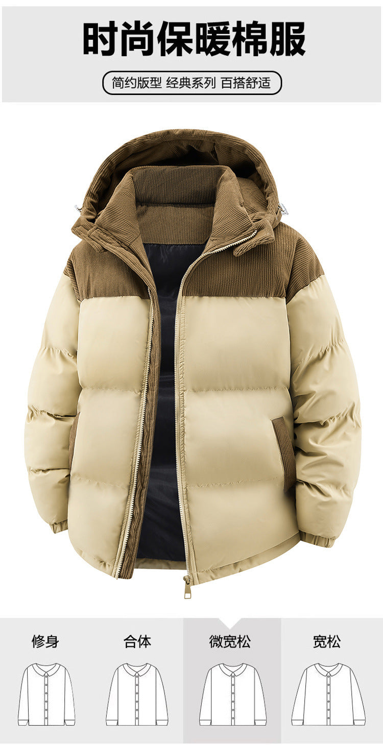 Cross-Border Large Size Hot-Selling Hooded Removable Couple High-Quality Cotton Clothing Autumn and Winter Thickened Cotton Windproof and Warm Cotton Clothing