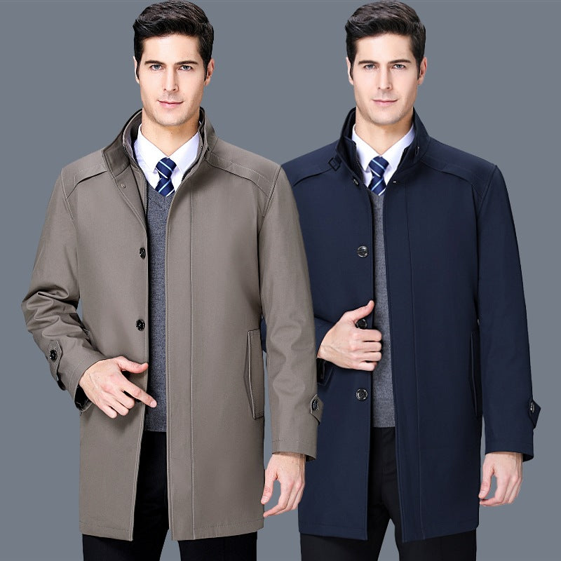 2024 Winter High-grade Windbreaker Men's Middle-aged and Elderly Men's Casual Dad's Winter Clothes Thickened Inner Jacket