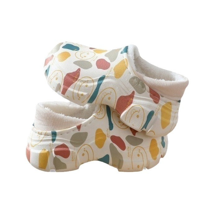 Thickened Winter Cute Cotton Slippers, New Soft-Soled Closed-Back Warm Non-Slip Maternity Postpartum Thick-Soled Surgical Cotton Shoes