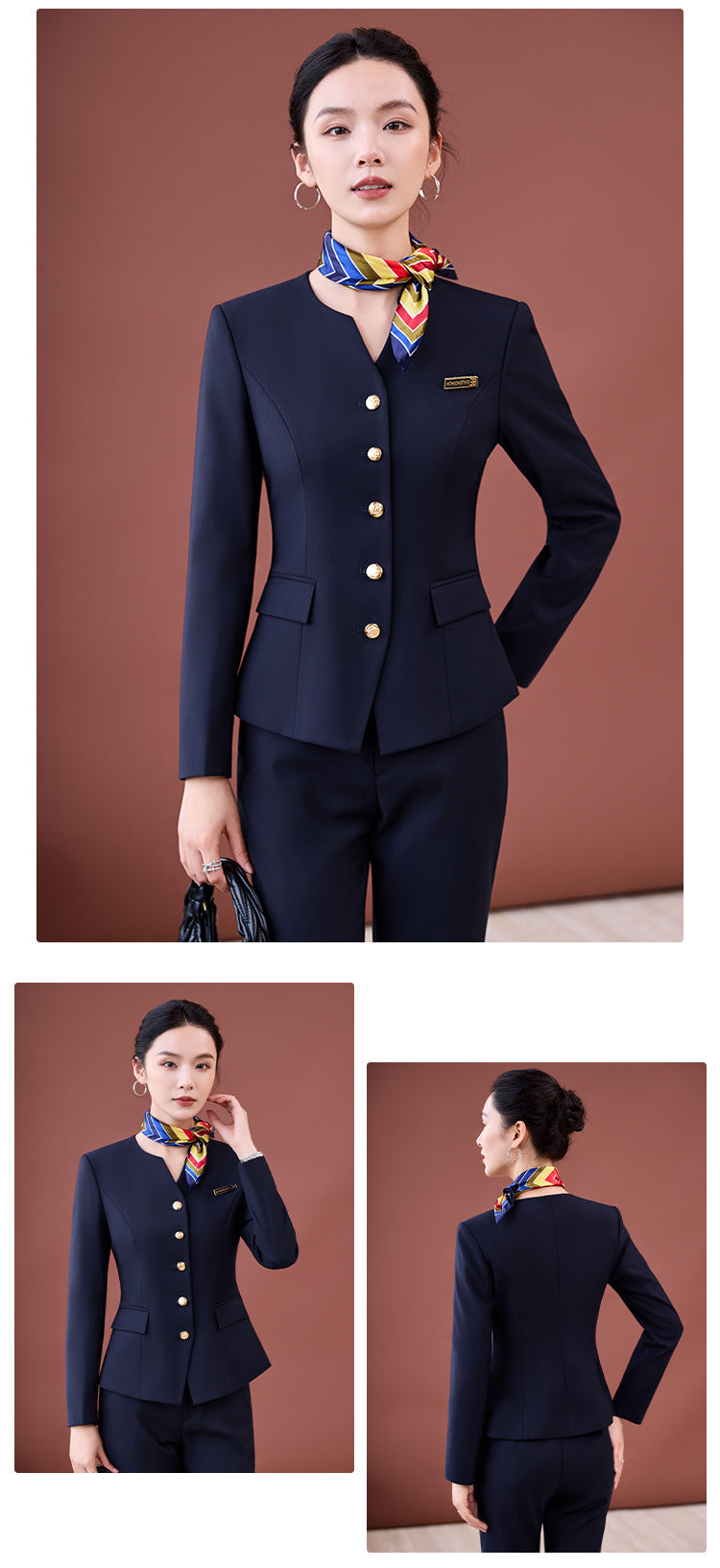 Professional Suit Suit Women's Autumn and Winter New Hotel Front Desk Jewelry Store Workwear Beauty Salon Front Desk Manager Workwear