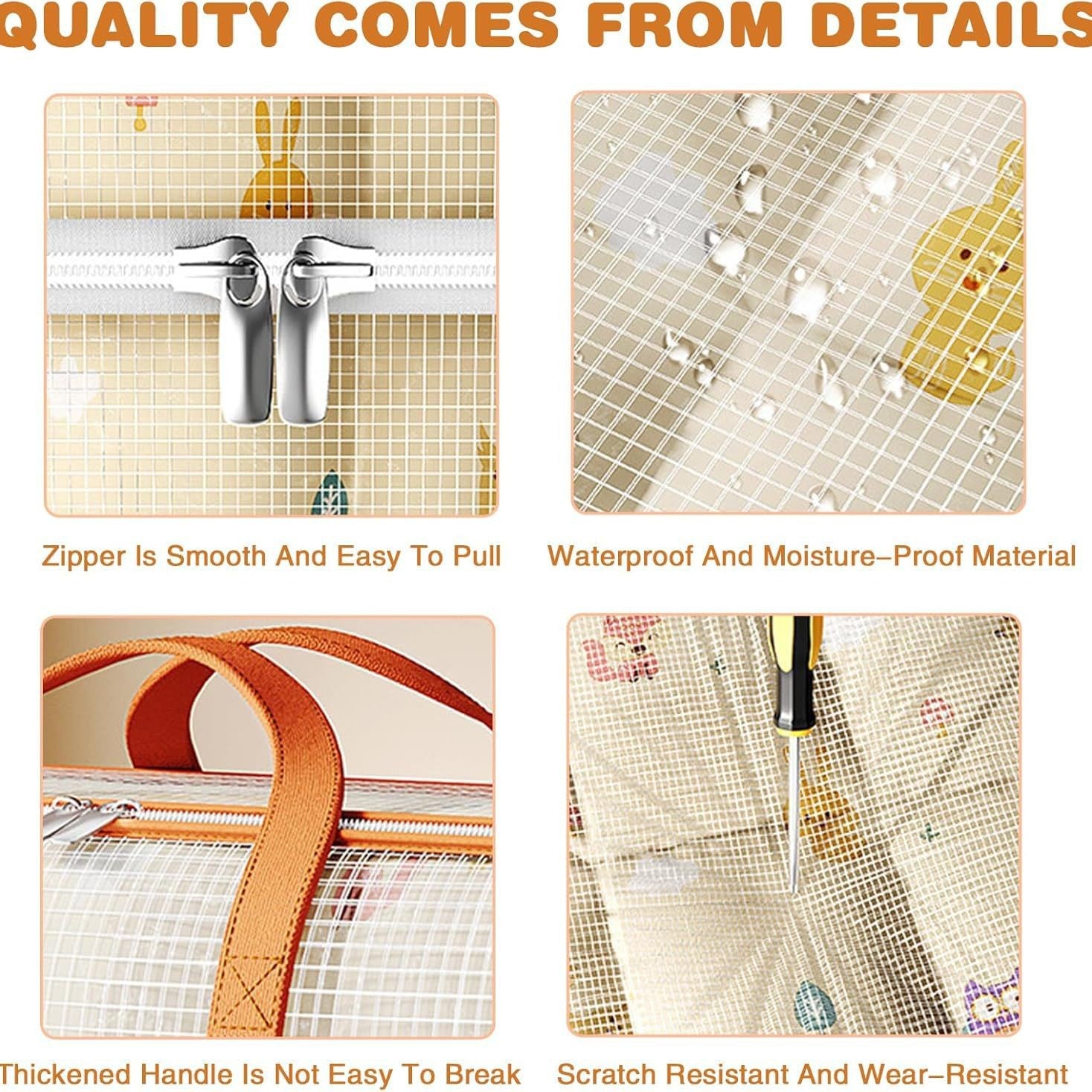 Pvc Mesh Quilt Storage Bag for Clothing, Luggage, Moving Packing Bag, Organizing Bag, Woven Bag, Moisture-Proof and Waterproof