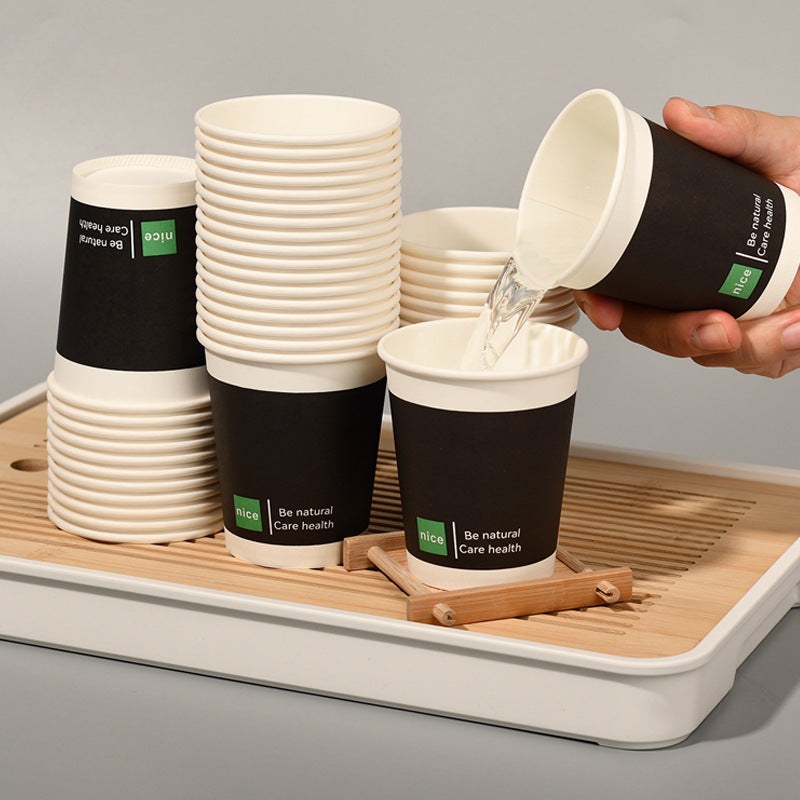 Ins Style Simple Disposable Paper Cup 250ml Large Capacity Household Thickened Tea Cup Wholesale Coffee Cup