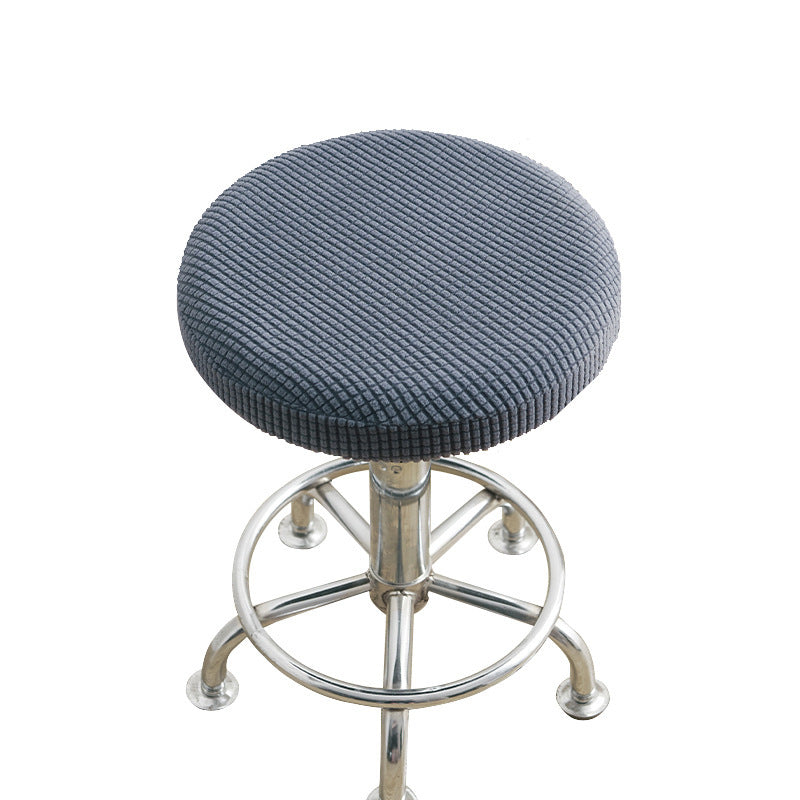 Universal Simple Round Stool Cover, Fully Enclosed, Dustproof, Non-Slip, Fleece Bar Stool Cover for Beauty Salon Swivel Chair Cushion