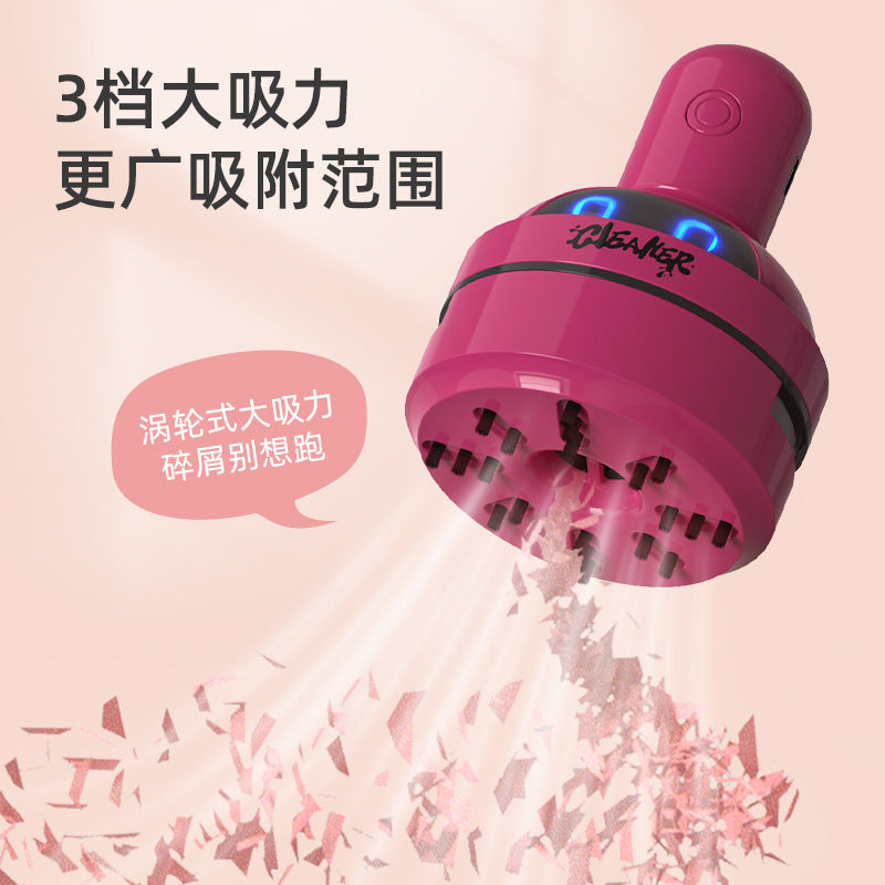 Cross-Border Desktop Vacuum Cleaner Student Mini Handheld Electric Suction Eraser Shavings Children's Cleaning Pencil Shavings Large Suction