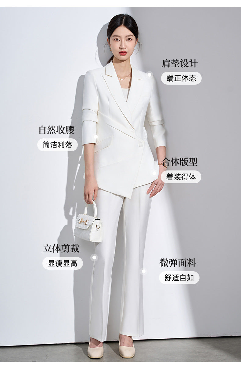 Cross-Border Women's Suit Set, New Design, Professional Formal Attire for Hotel and Beauty Salon Managers, Workwear Blazer