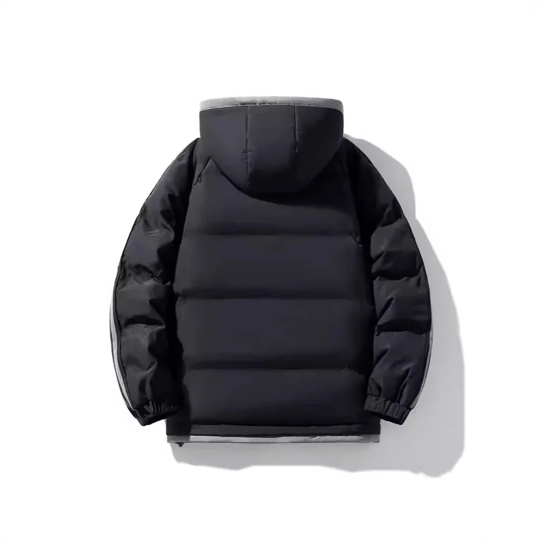 Autumn and winter men's cotton-padded jacket 2024 new plus size cotton-padded warm men's thickened cotton coat hooded coat men