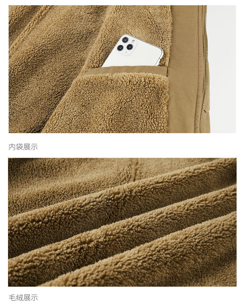 2025 New Winter Velvet Casual Cotton Outwear Men's Large Size Thickeneded Lapel Cotton Jacket Work Jacket 5869A