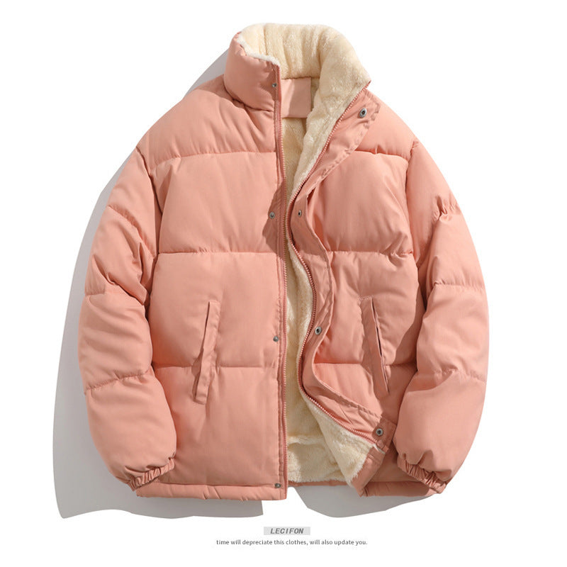 Cross-border Winter New Men's Loose Collar fleece-lined Cotton-padded Clothes Korean Style Youth Fashion Trendy Casual Cotton-padded Jacket