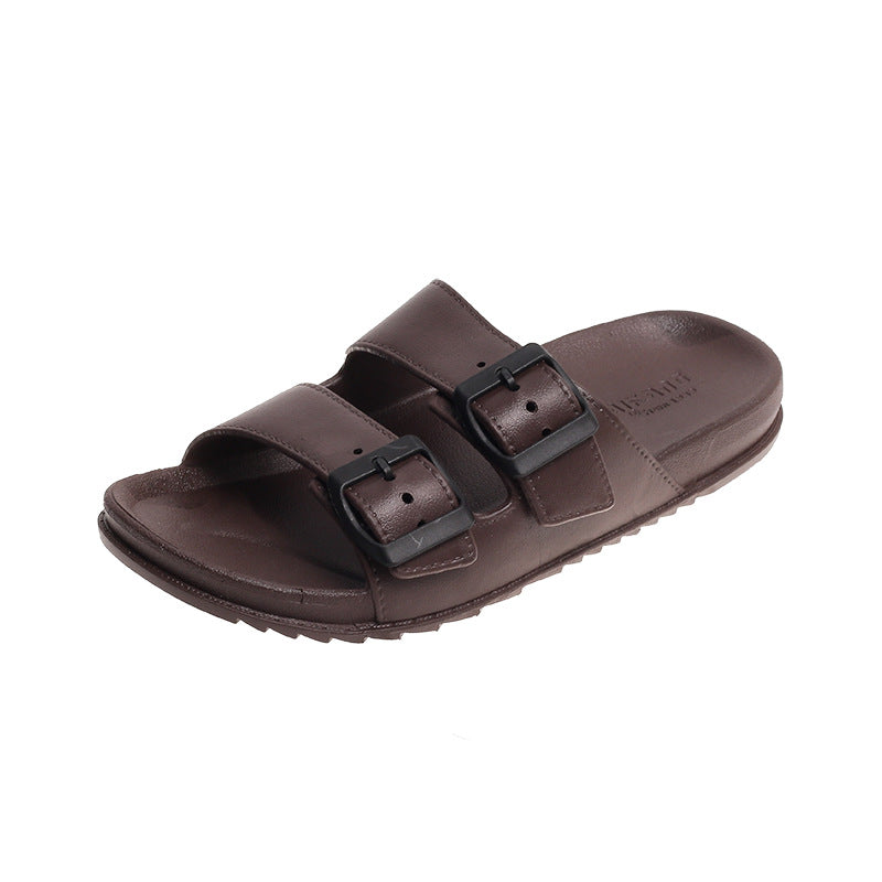 Summer Slippers for Men and Women, Indoor Non-Slip Outer Wear Slippers for Bathroom Bathing, Simple Pure Color Soft Bottom