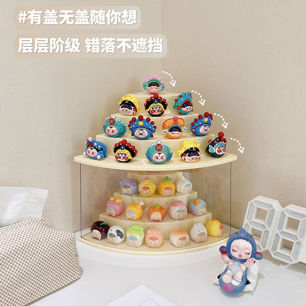 Cute Grain Wall Corner Bubble Mate Box Blind Box Display Rack Storage Ornaments Hand Display Cabinet Acrylic Transparent Dustproof