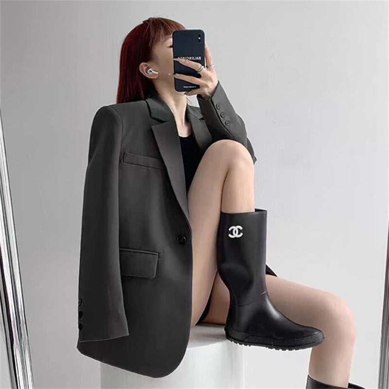 Light Luxury Small Suit for Women, 2026 Spring New Style, Gray Commuter Suit, Niche Design, Elegant Jacket