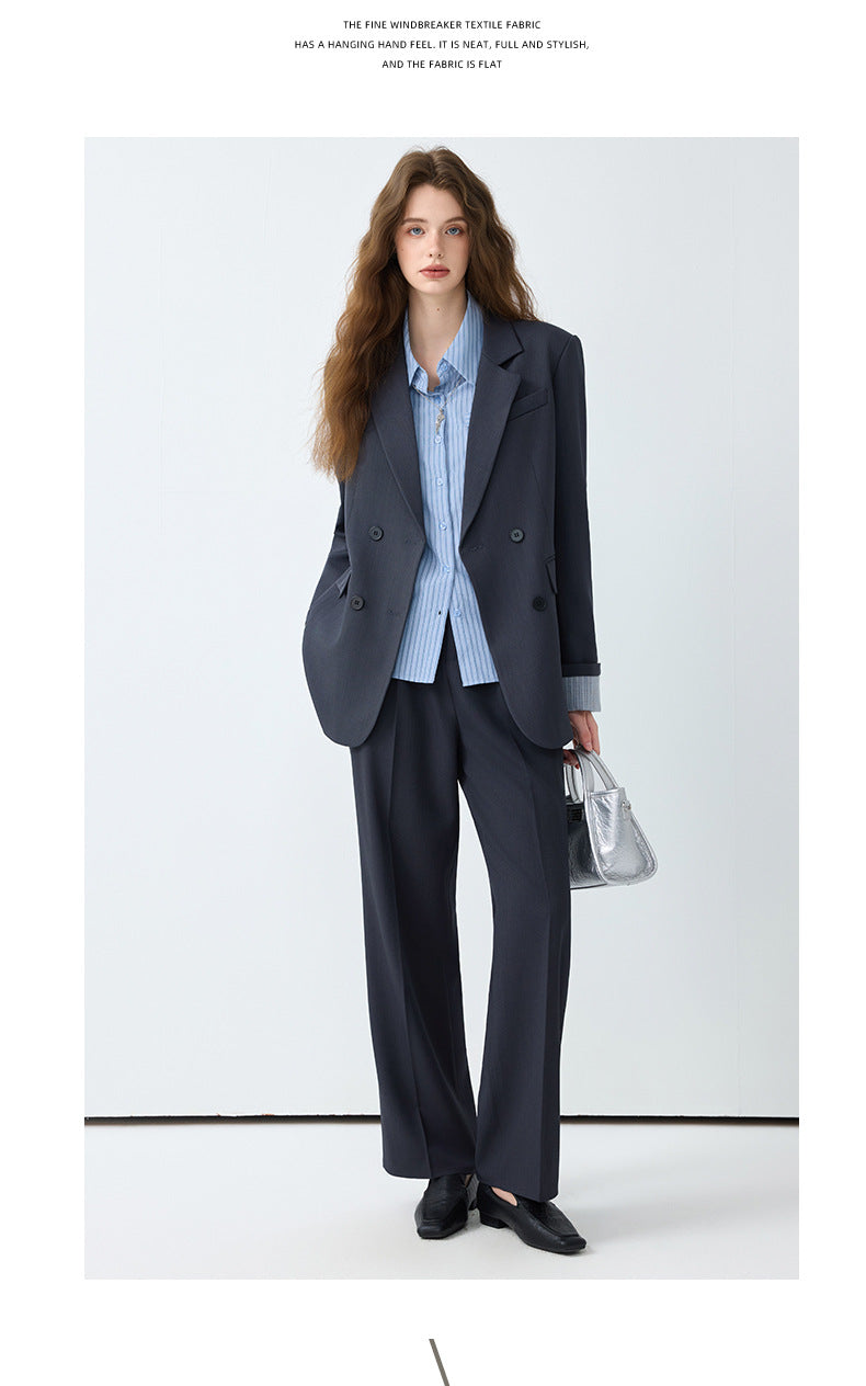 High-End Blazer Women's Autumn Professional Wear Elegant Goddess Style Classy Loose Casual Wide-Leg Pants Suit