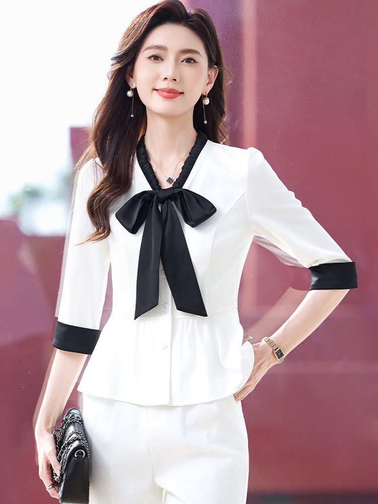 High-End Elegant Professional Interview Suit Fashion Age-Reducing Petite Fashion Suit Height-Enhancing Workwear Pants for Women